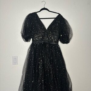 Black Glitter Tulle Dress